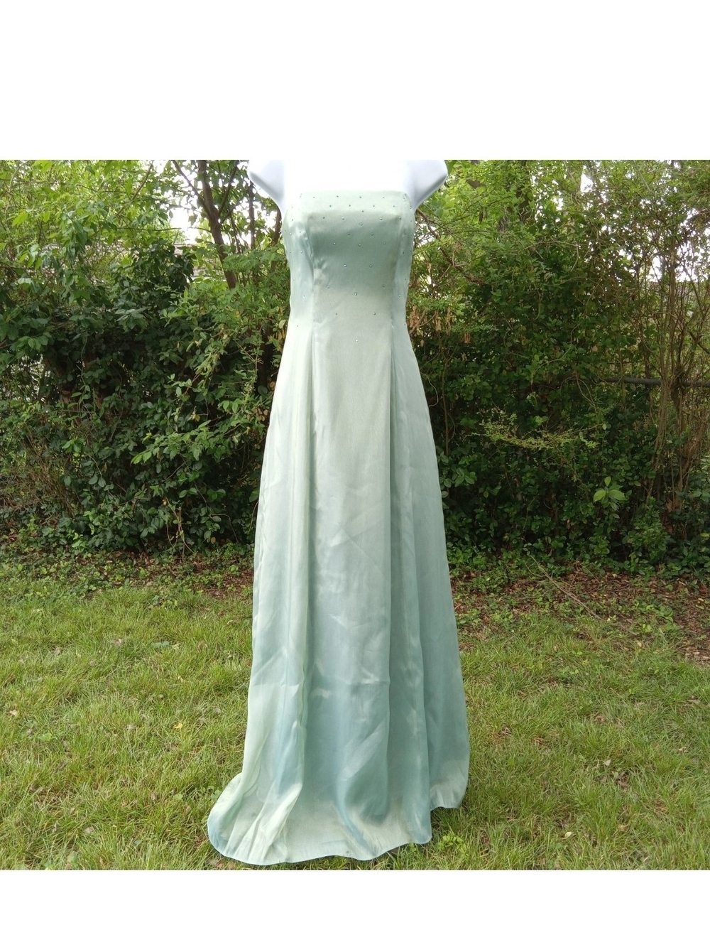 Vintage L.A. Glo Elegant Light Green Strapless Evening Gown